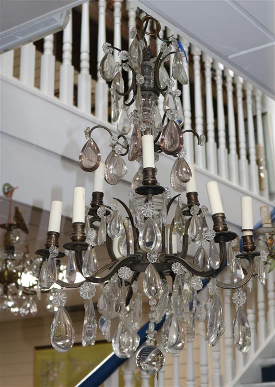 A French cut glass chandelier